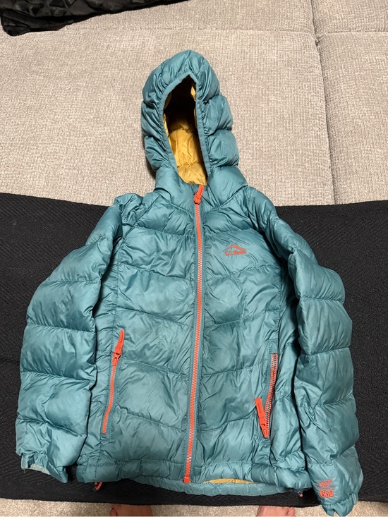 L.L. Bean Other - L.L. Bean Kids’ Ultralight 650 Down Puffer Jacket in Storm Teal w Orange Accents